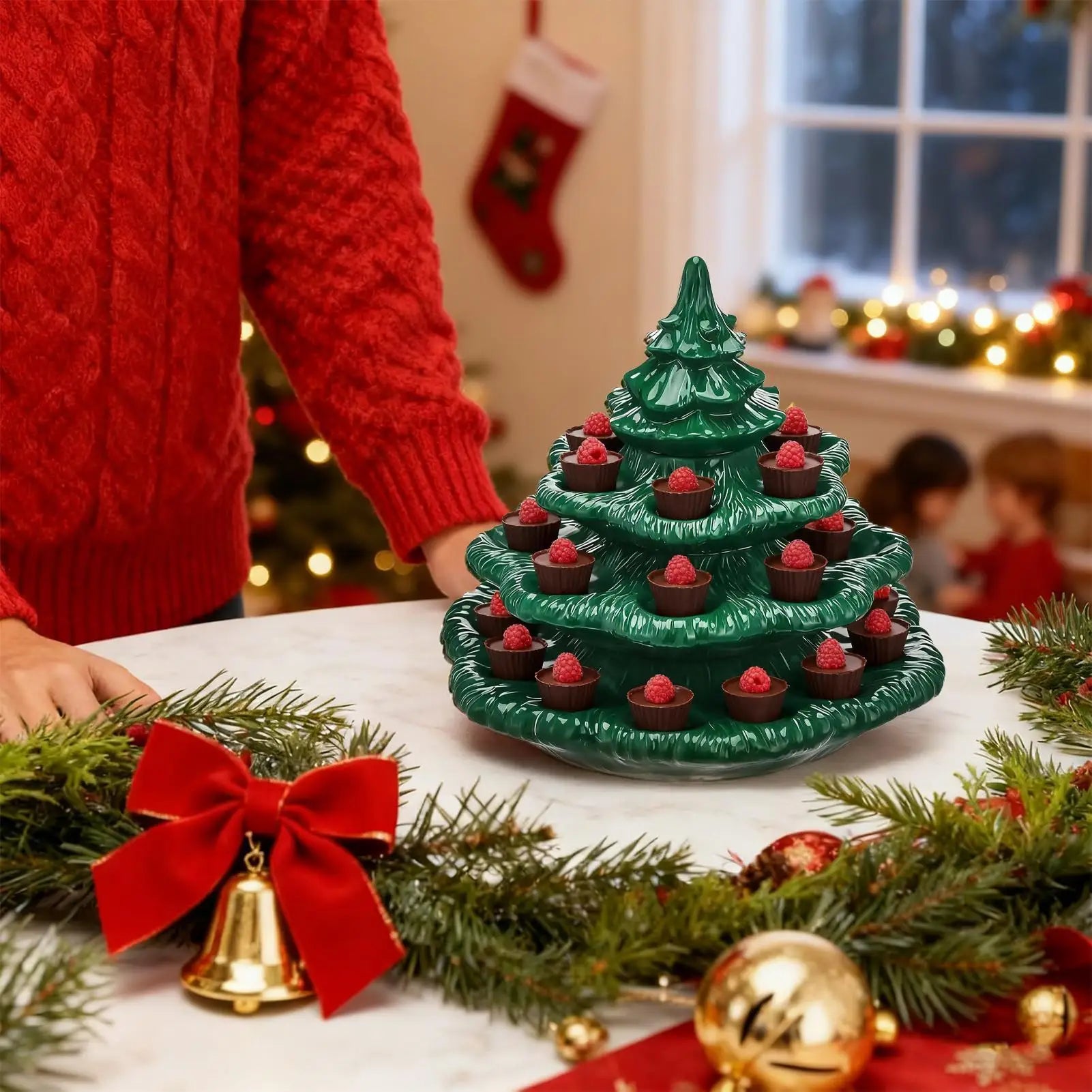 Christmas Deviled Egg Holder 24-Hole Platter Carrier Tray Container