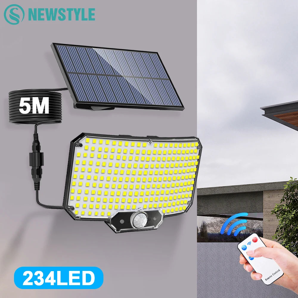 Solar Lights Outdoor Waterproof 106/234LED Solar Motion Sensor Flood Light 3 Lighting Modes Solar Security Light Garage Fence Zpaxo