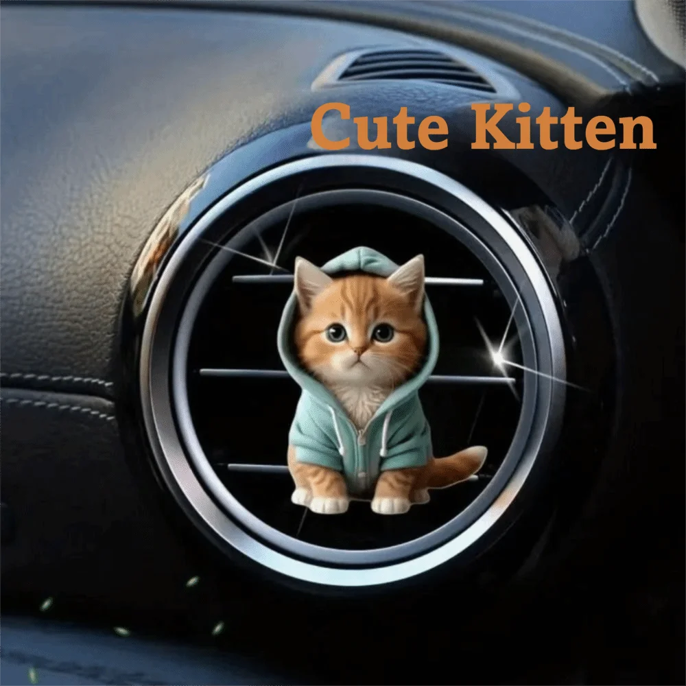 3pcs Long-Lasting Fragrance Car Fragrance Tablets Animal Shape Cartoon Design Vent Clip Scented Tea Portable Size Zpaxo