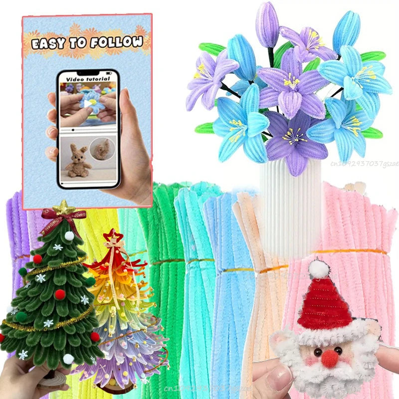 Pipe Cleaner Wire Cleaners Colorful Chenille Stems DIY Plush