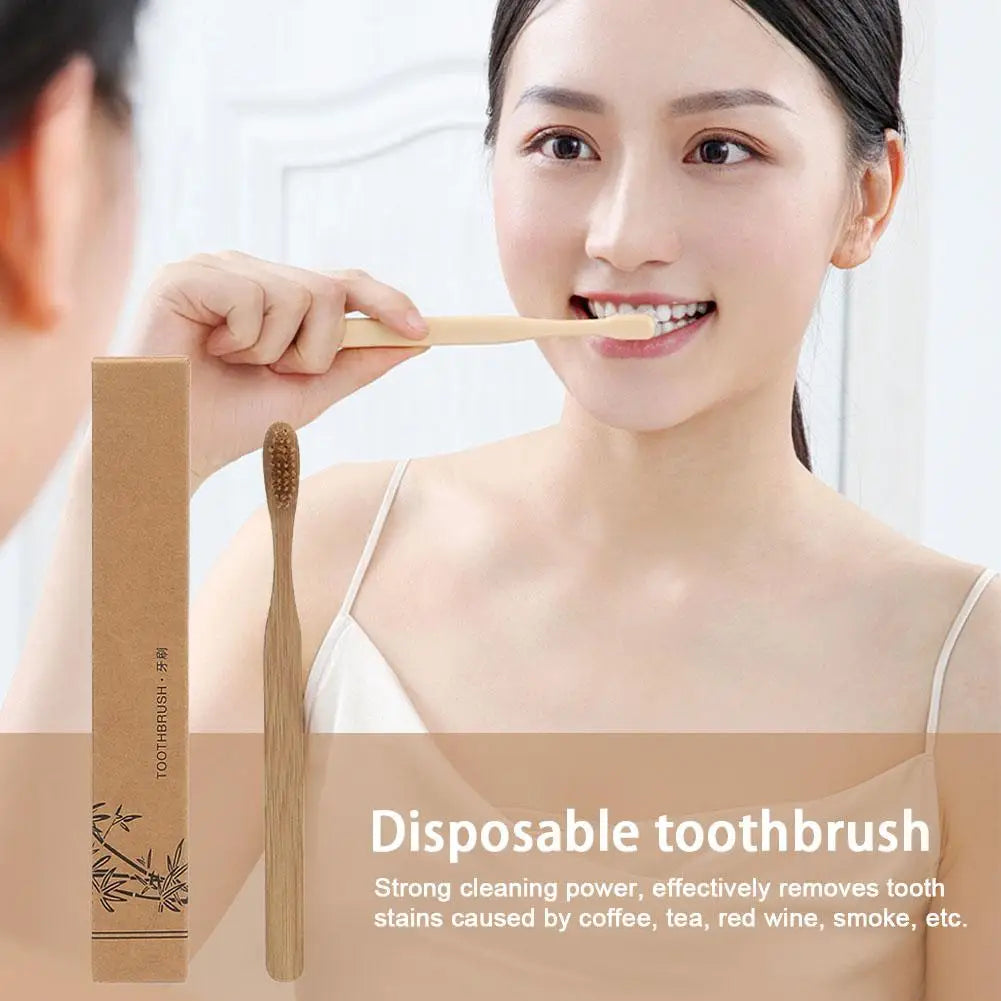 Natural Bamboo Toothbrush – Soft Charcoal Bristles | 1 or 50 Pack Bamboo Toothbrush Set Zpaxo