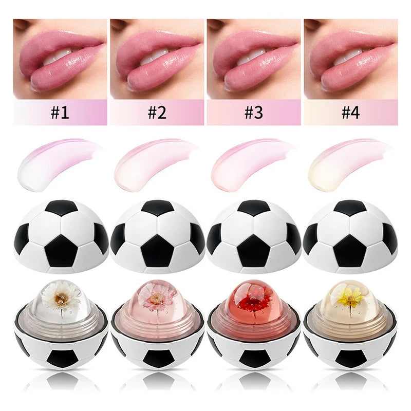 Flower Football Color Change Lipstick Non-Stick Cup Jelly Moisturizing Hydrating Lip Balm Durable Waterproof Lipstick Makeup Zpaxo