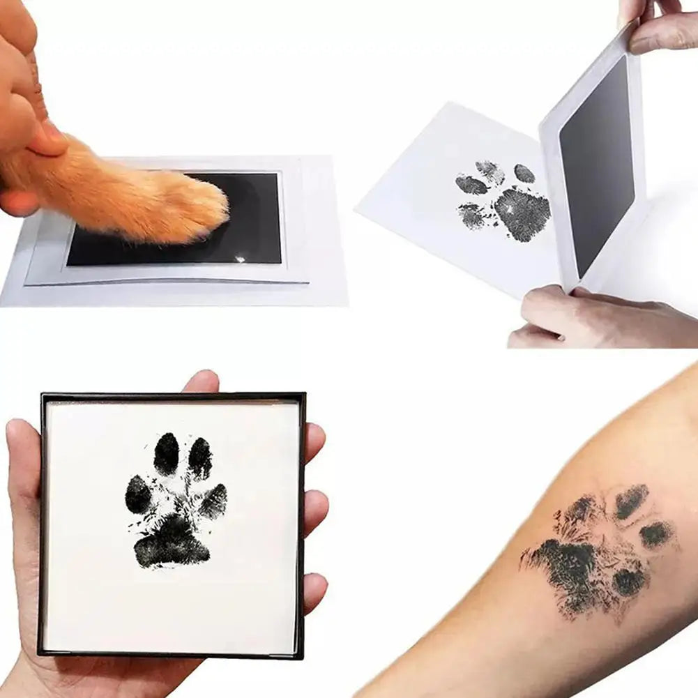2026 New Non-dirty Claws Pet Paw Print Ink Pad Kit Gentle Safe DIY Footprint Keepsake for Cats Dogs Small Pets Zpaxo