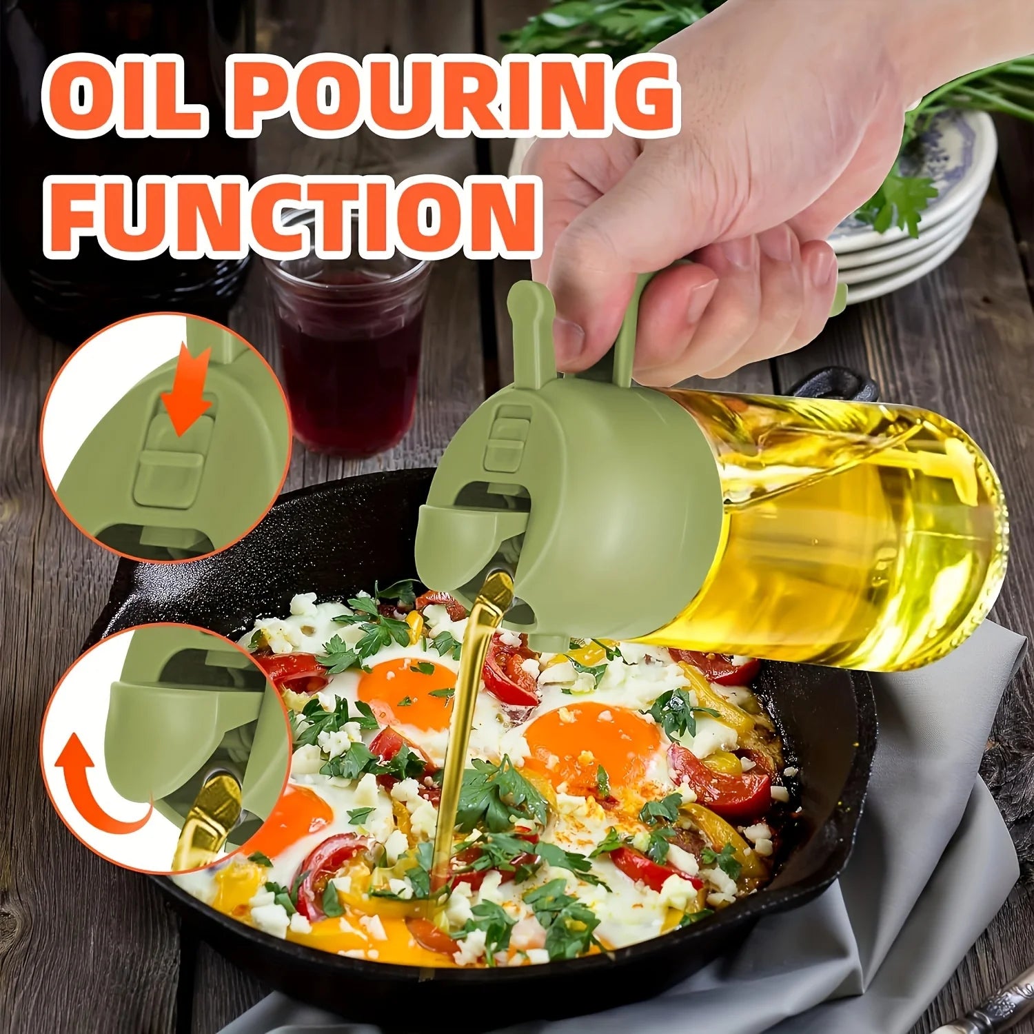 Glass Oil Spray Bottle – Olive Oil Sprayer for BBQ & Baking Oil Spray Bottle Zpaxo
