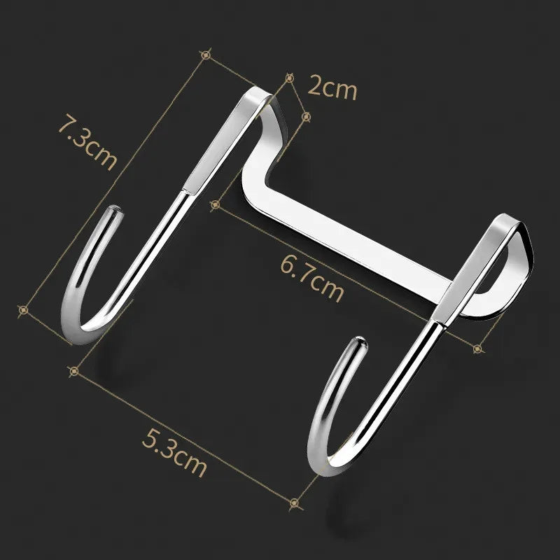 S-Type Stainless Steel Door Hooks | No-Drill Cabinet Hangers