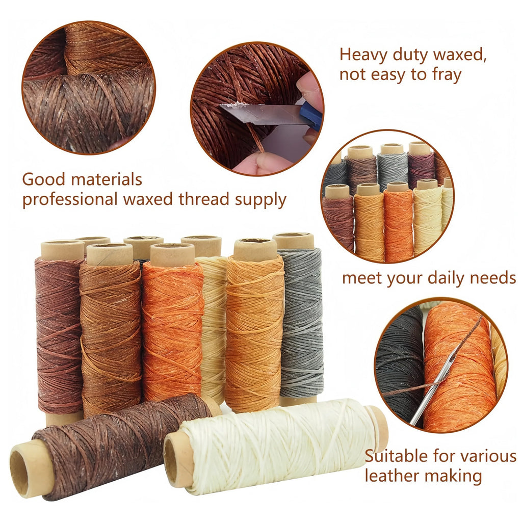 DIY leather making tool set, leather repair and sewing thread, leather craft punching tool combination, with storage bag Zpaxo