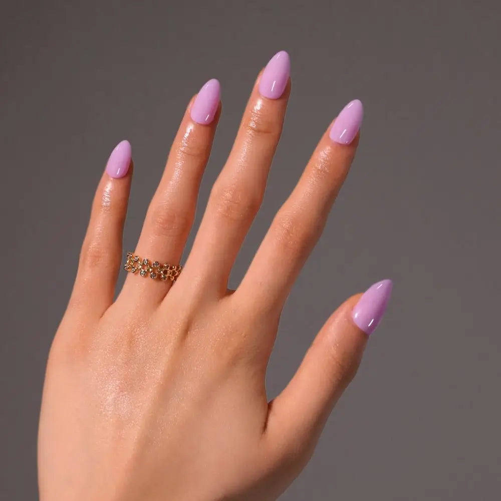 Manicure Long Almond False Nails Simple French Press Solid Detachable Zpaxo