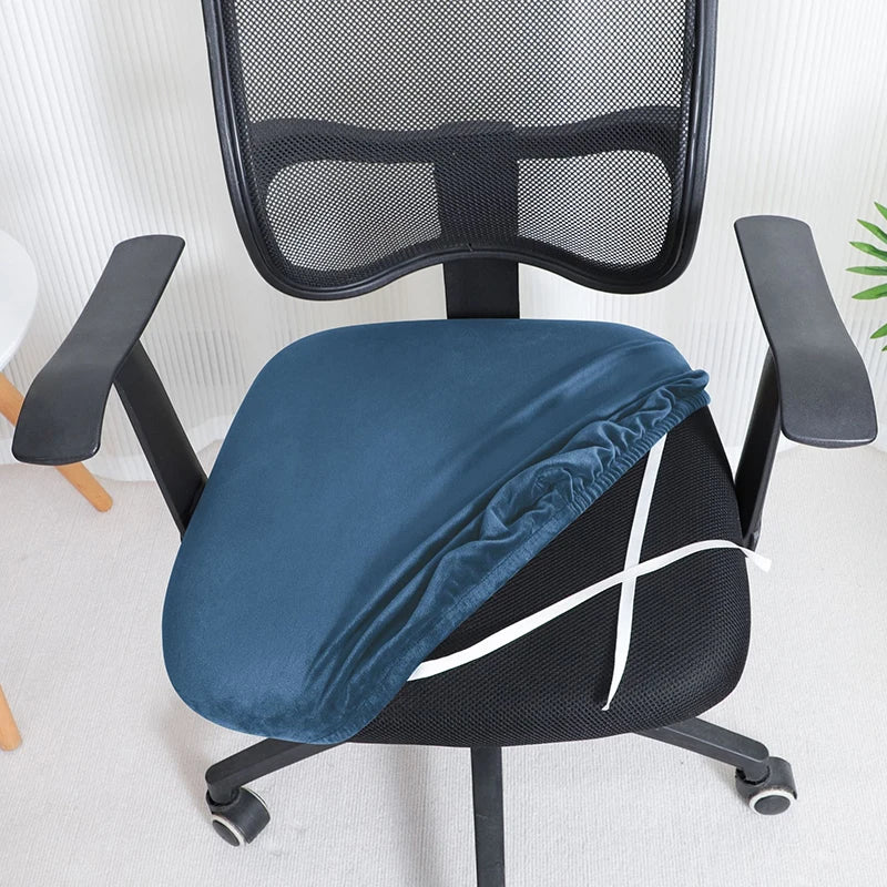 1Pc Velvet Office Chair Cover Computer Swivel Seat Cover Modern Elastic Chair Slip Washable Slipcovers Removable Dust Cover Zpaxo