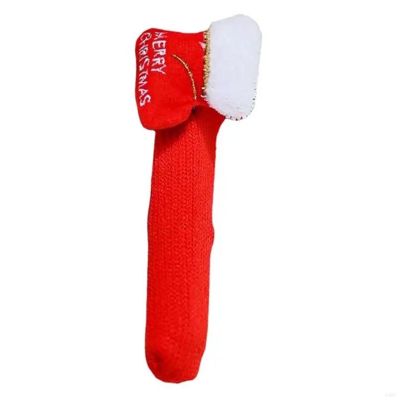 Holiday Season Door Handle Cover Santa Design Durable Fabric Quick