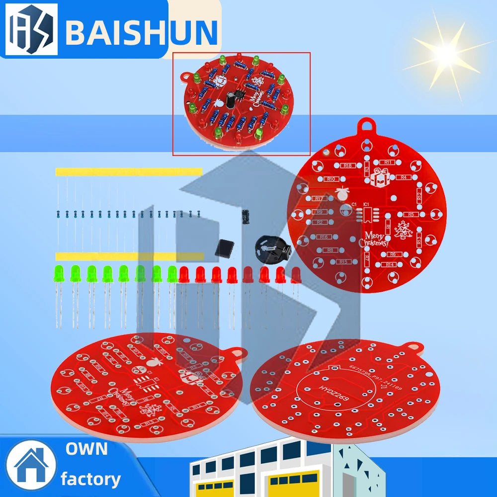 GREAT IT NE555 Dual-LED Flashing Circuit DIY Soldering Practice Light Zpaxo 10pcs