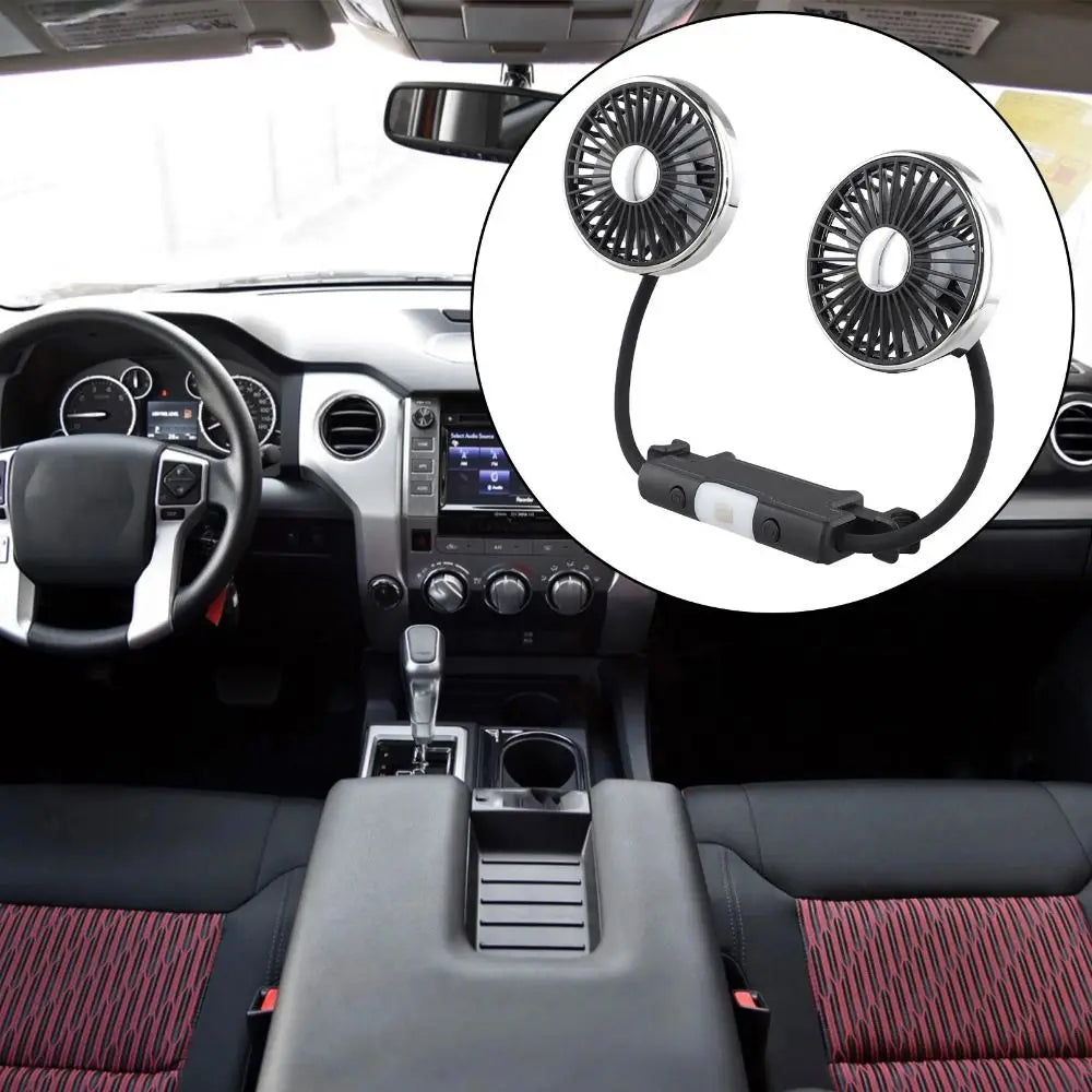 360 Vehicle-mounted Double-head Fan Multi-functional Silent Car Zpaxo