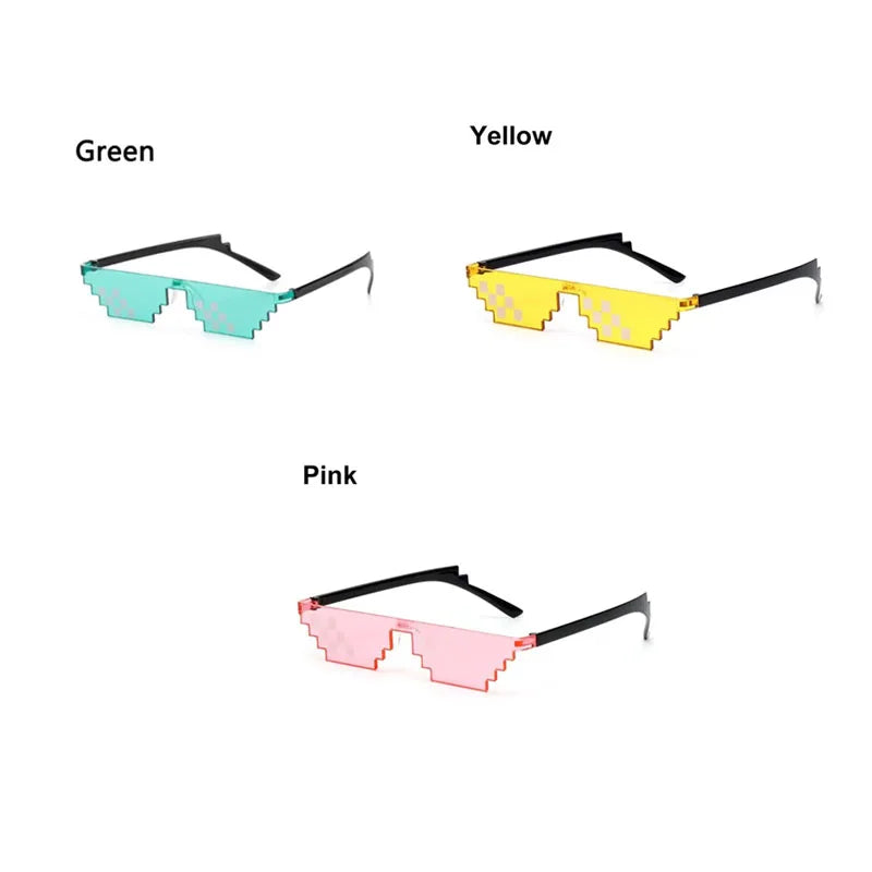 Pixelated Mosaic Party Glasses – Anime Meme Photo Props