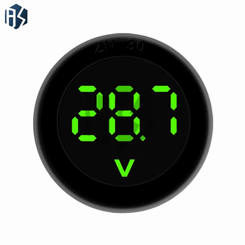 DC5-100V Digital Voltmeter LED Display Circular Car Voltage Current Zpaxo