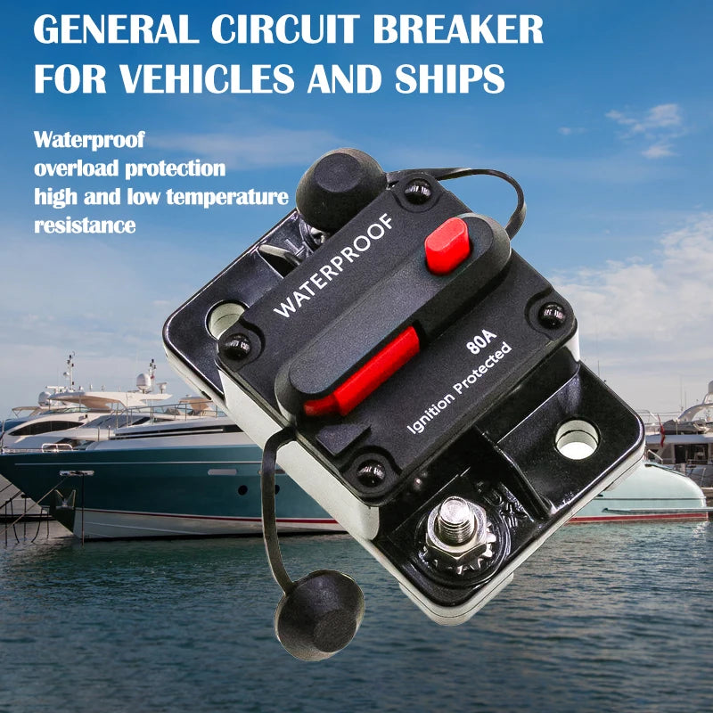 Waterproof Circuit Breaker 30A-300A Manual Reset 12V-48VDC Durable Zpaxo 150A