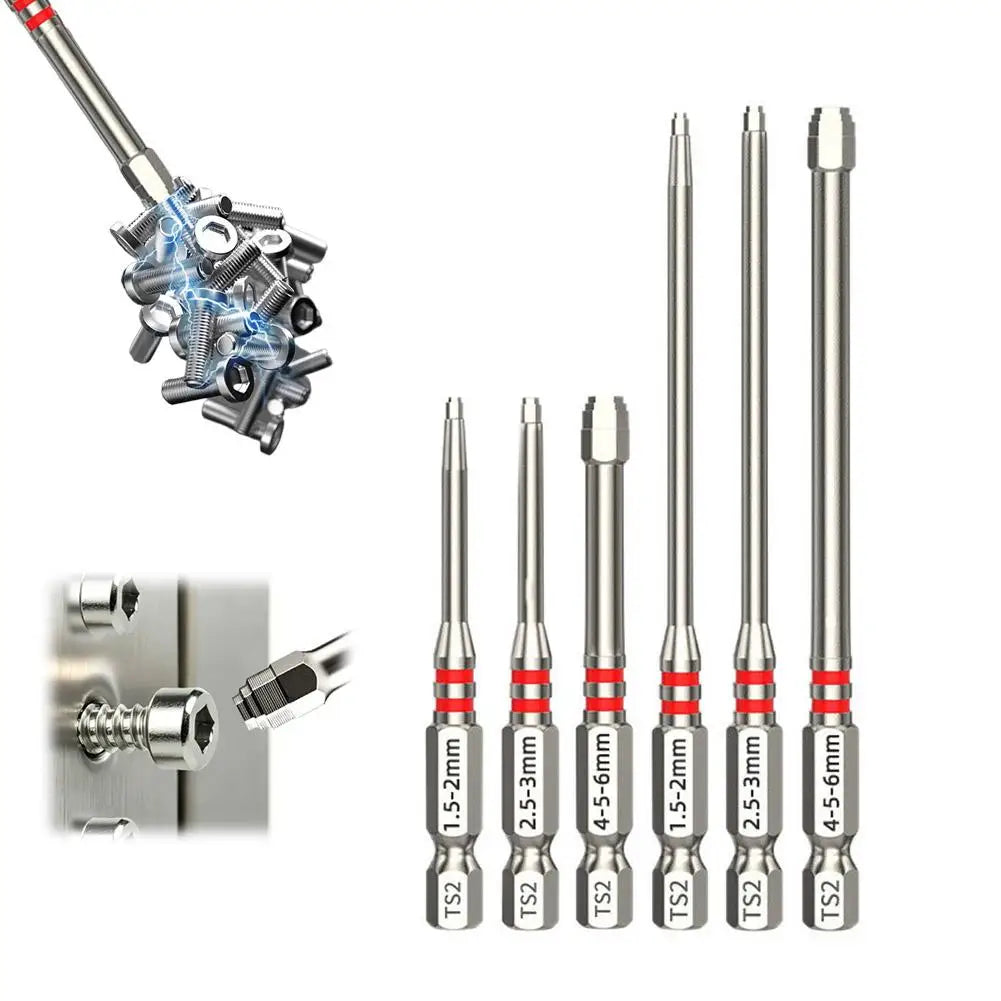 6-Piece Pagoda Step Hex Screwdriver Bits – S2 Steel Magnetic Hex Screwdriver Bit Set Zpaxo 1set