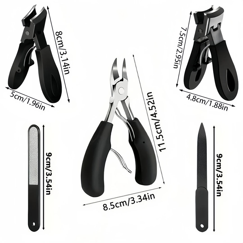 exquisite Large nail clipper, elbow, thick and hard toenails, large opening, pointed mouth, nail groove, and trimming pliers set Zpaxo