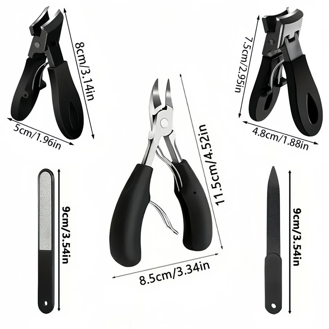 exquisite Large nail clipper, elbow, thick and hard toenails, large opening, pointed mouth, nail groove, and trimming pliers set Zpaxo