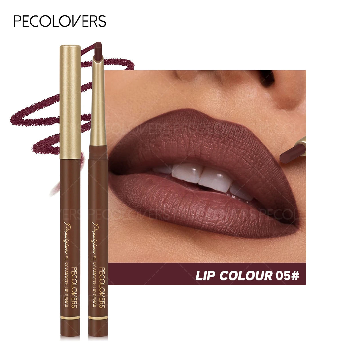 1PC Waterproof Matte Lip Liner -like Effect Pencil Long-Lasting Non-Staining Moisturizing Lip Makeup for All Skin Types Zpaxo 05