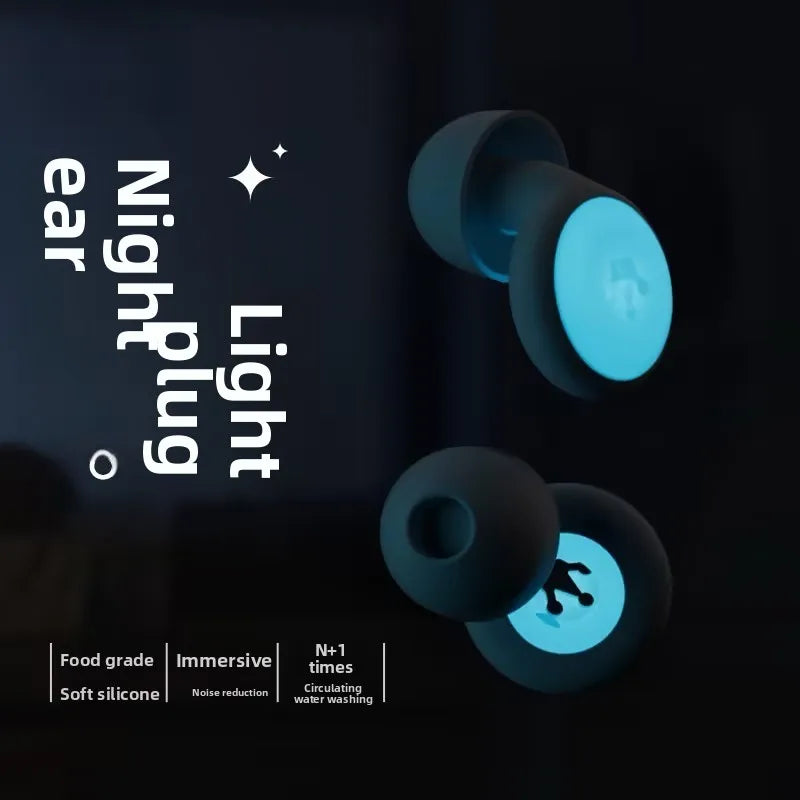 Silicone Sleep Earplugs Noise Reduction Glow-in-dark Perfect Side