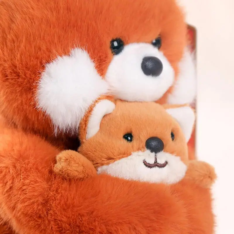 Stuffed Fox Snug Mommy & Babies Family Animal Huggable Soft Cute Plush Simulation Adorable Toy For Wedding Christmas Mother's Da Zpaxo