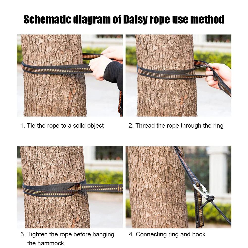 Tree Swing Hanging Hammock Straps Camping Strong Load Capacity Rope