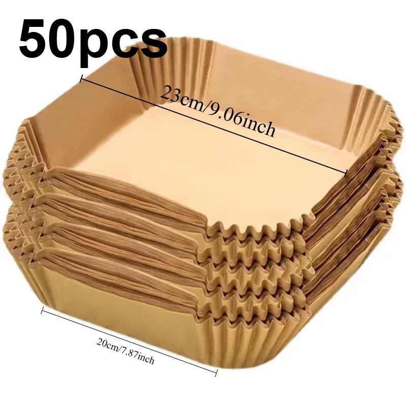 Air Fryer Paper Aerogrill Parchment Paper for Air Fryer Liner Airfryer Baking Cooking Paper Air Fryer Accessories Baking Tool Zpaxo Square-50pcs