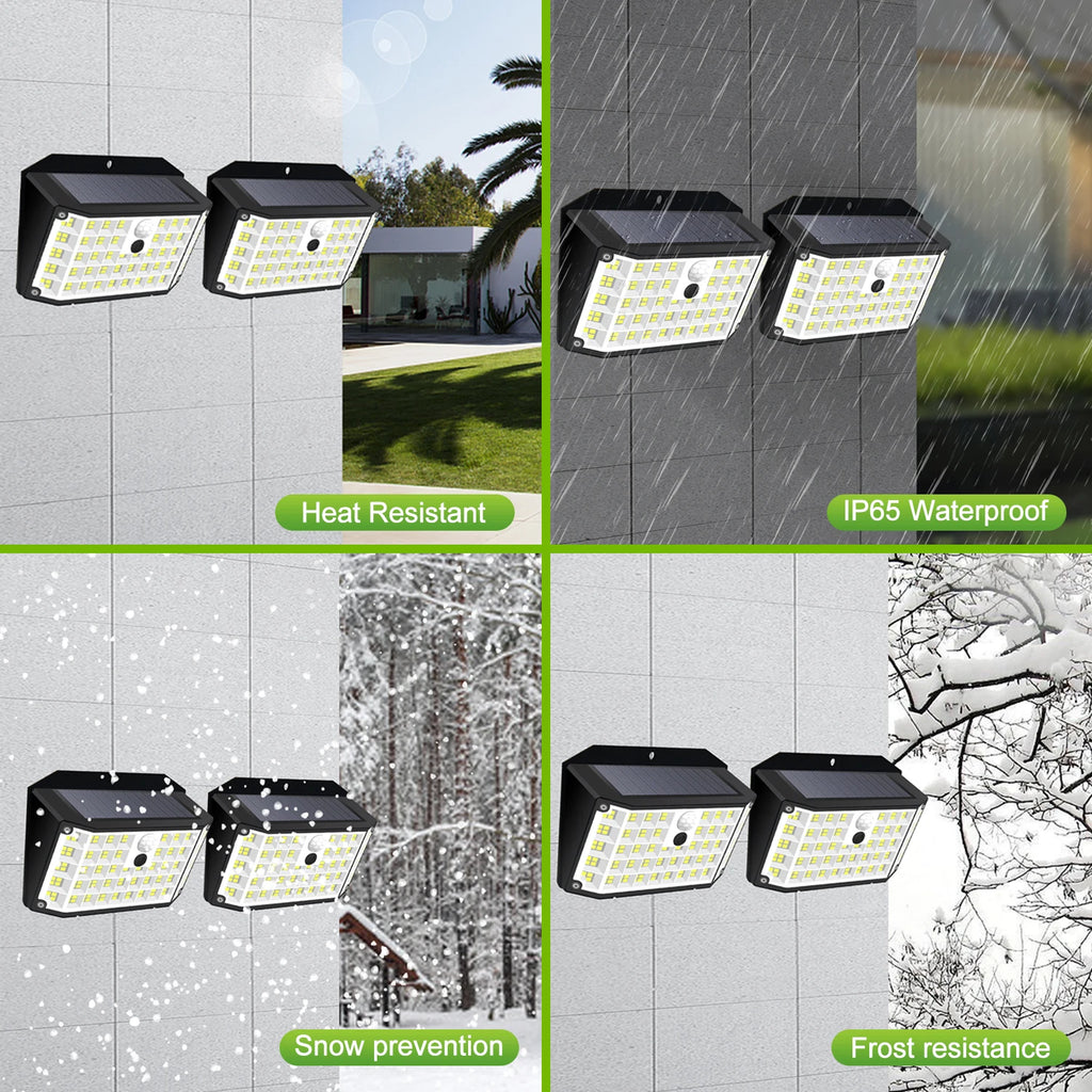Solar Lights Outdoor Motion Sensor Solar Security Lights IP65 Waterproof with 3 Lighting Modes Powered Wall Lights Outside Zpaxo