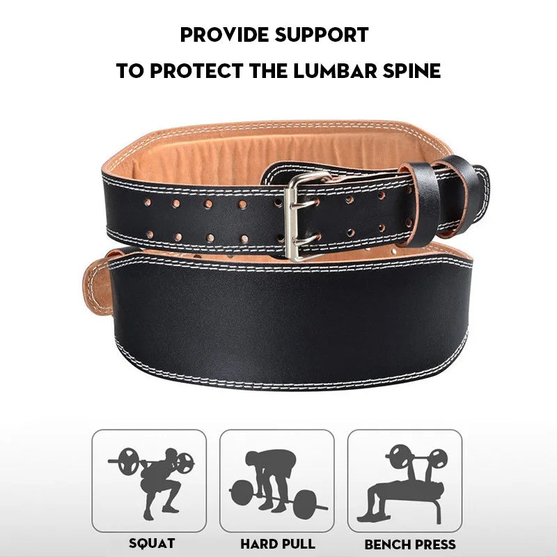 Waist Support Sports Safety Belt Protection Fitness Deep Squat Hard Pull Weightlifting Belt PU Leather Fitness Belt Protection Zpaxo