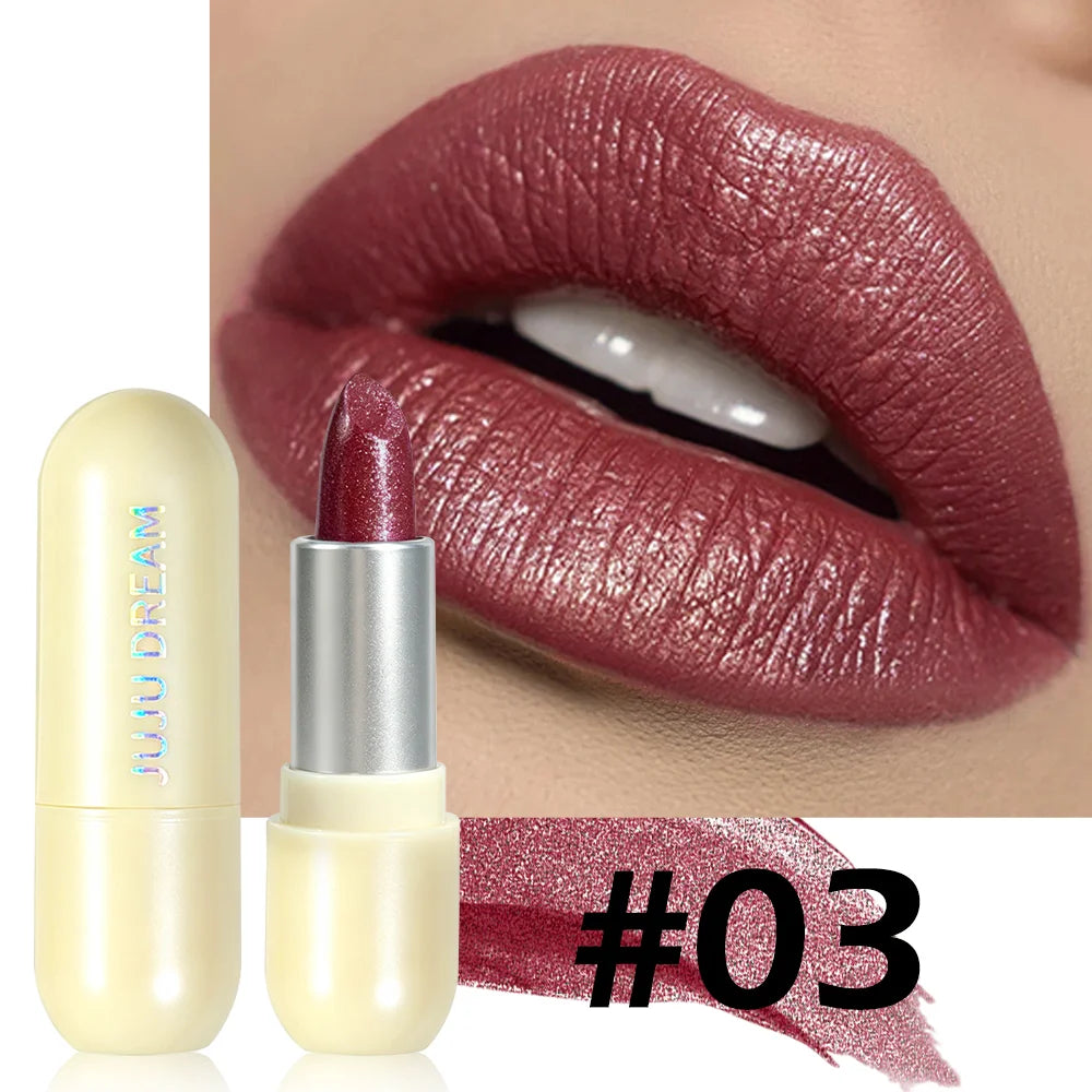 Sparkling, Waterproof, Non-Fading, Long-Lasting, High-Pigment Glitter Lipstick for Bold & Glossy Lips Zpaxo 03