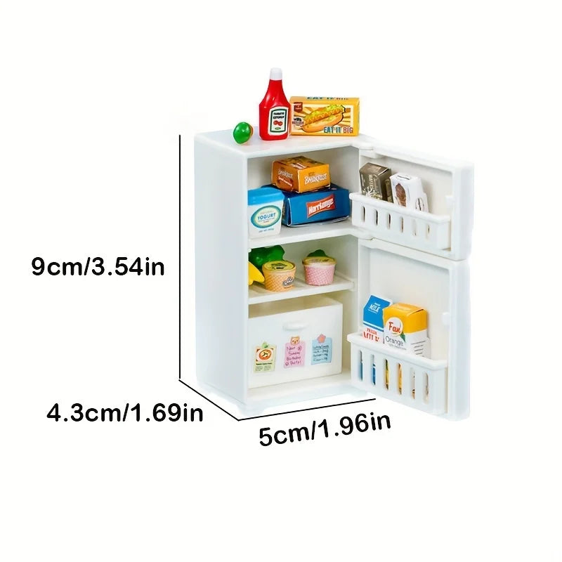 1 12 Miniature Dollhouse White Refrigerator Toy Mini Fridge Simulated