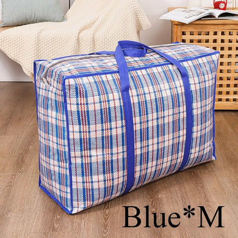 1 Heavy Duty Storage Bags Zipper Waterproof Foldable Moving Clothes Zpaxo Blue1-M 1