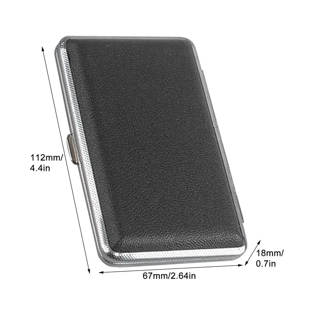 Leather Cigarettes Case Creative Classic 20-piece Pocket Box Cigarettes Storage Reusable PU Leather Cigarettes Container Zpaxo black