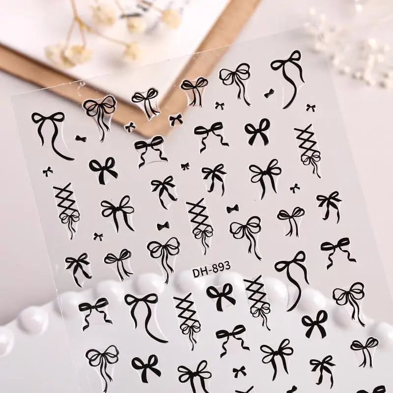 3D Bow Nail Art Stickers – Bowknot Foil Manicure Decals
