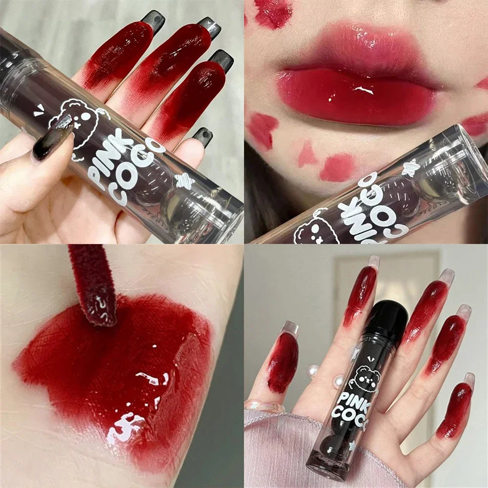 Dark Red Brown Mirror Lip Glaze Water Light Moisturizing Non-fading Zpaxo 04