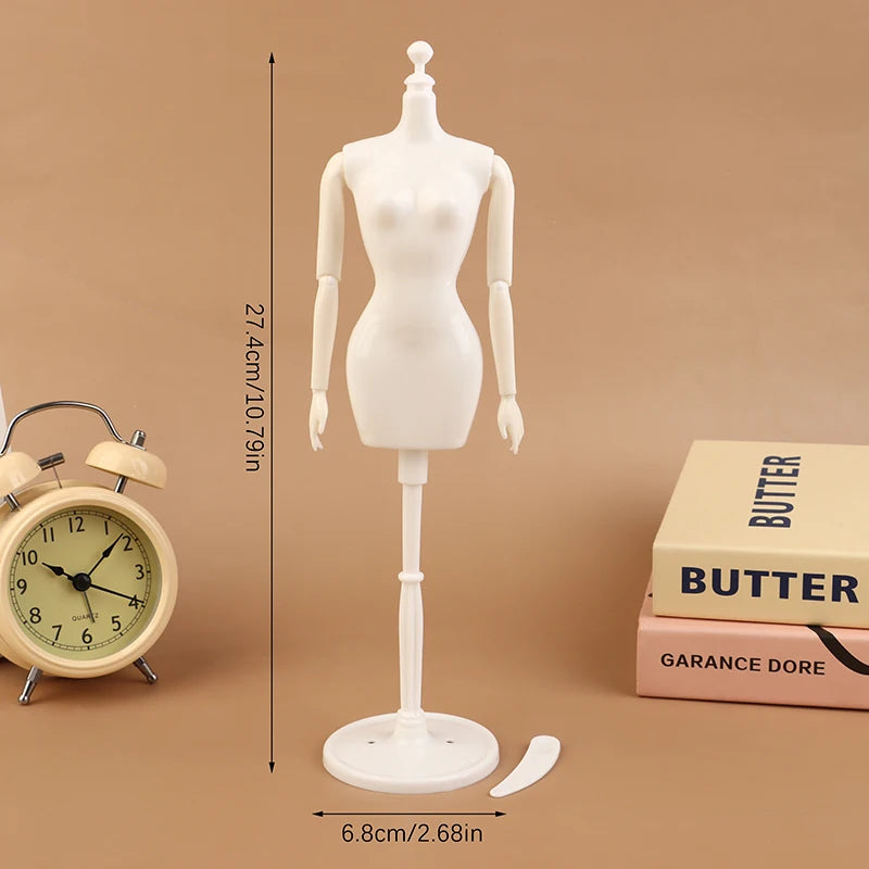 ▶1PCS 1:6 Doll Mannequin Coat Hanger Dollhouse Doll Skirt Support Wedding Mannequin Stand Humanoid Model Toy Doll Gown Display Zpaxo 1Pc