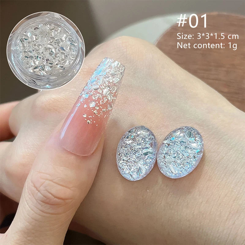 1/3Jar Super Sparkle Colorful Nail Glitter Flakes 3D Chasing Light Irregular Sequins Powder Decor Shiny Manicure DIY Materials Zpaxo 01