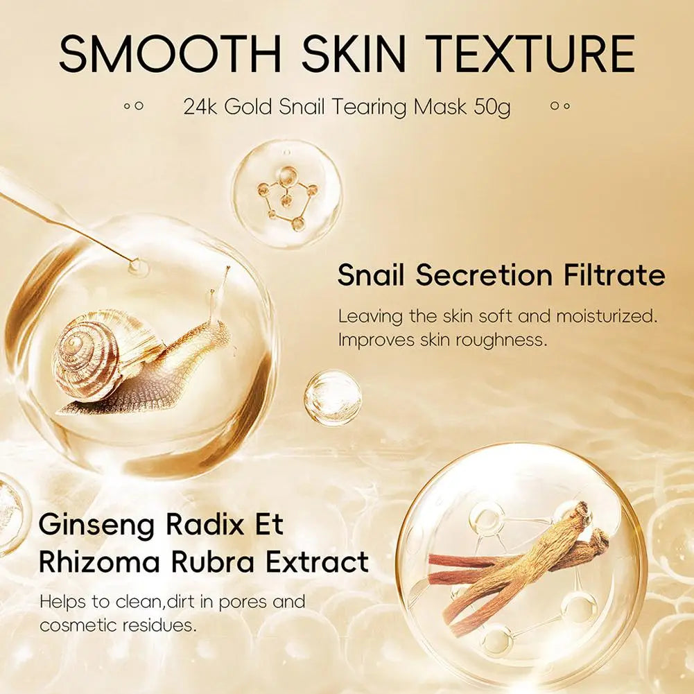 LAIKOU 24K Gold SNAIL TEARING Mask Deep Cleansing Remove Blackhead Face Care 50g Zpaxo