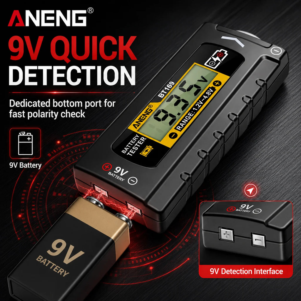 ANENG BT169 Battery AA AAA C D 9V 1 5V Detector Multifunctional