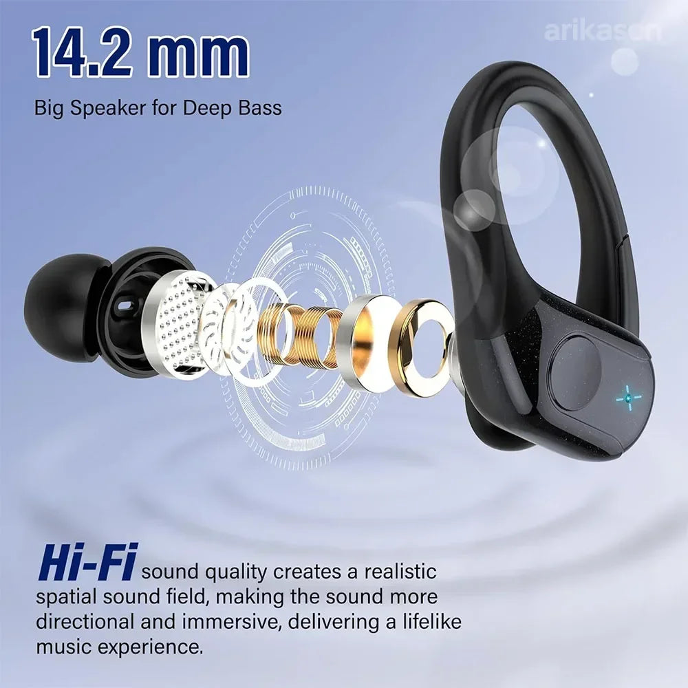 TWS Bluetooth V5 4 Headphones Wireless IPX7 Waterproof LED Digital