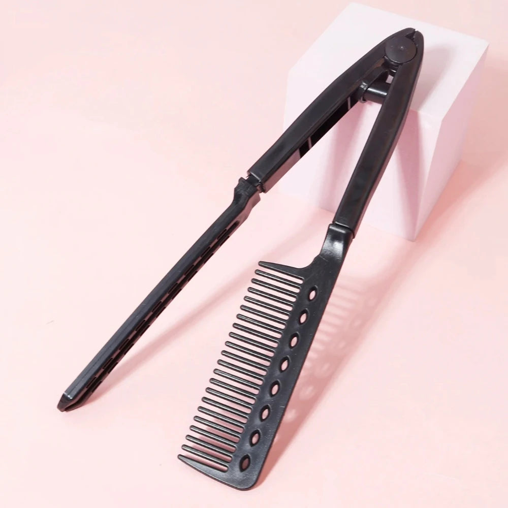 Straight hair brush, V-shaped straightener, straighten hair, suitable for hair salons, special for real hair wigs Zpaxo