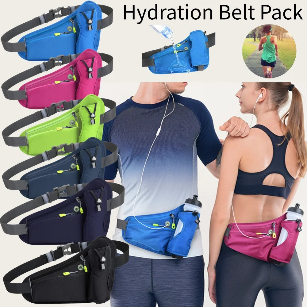 Running Waist Bags Water Bottle Holder Hydration Belt Bag Cell Phone Zpaxo