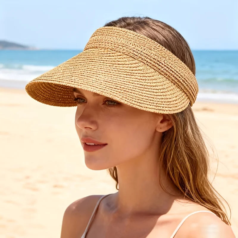 Women's Sun Hat Foldable Large Brim Open Beach Outdoor Use
