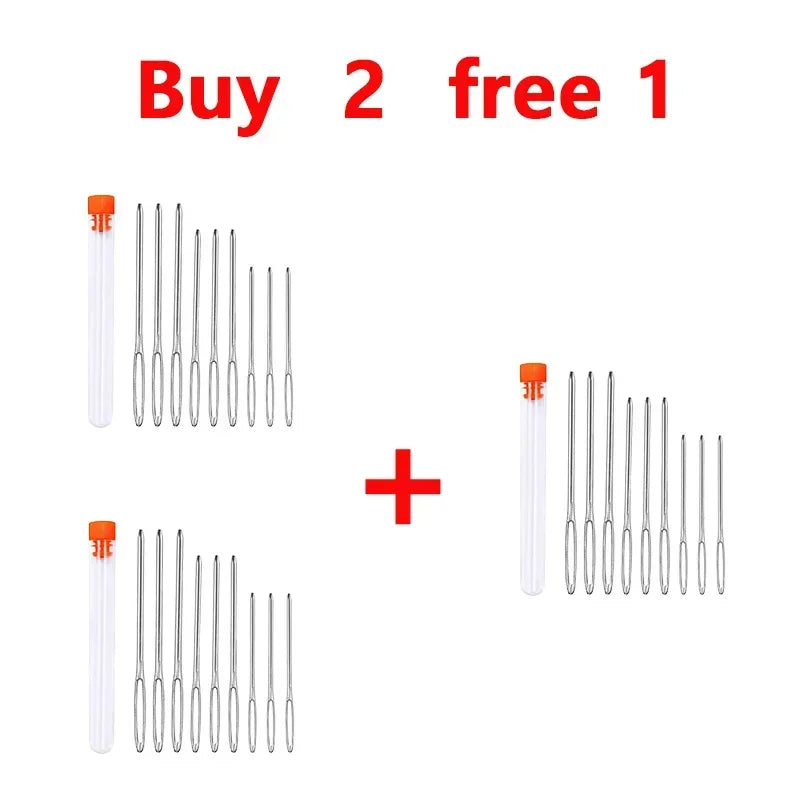 Large Eye Blunt Sewing Needles Cross Stitch Knitting Needle Handmade Leather Embroidery Thread Needle Sewing Tools Accessories Zpaxo 3set