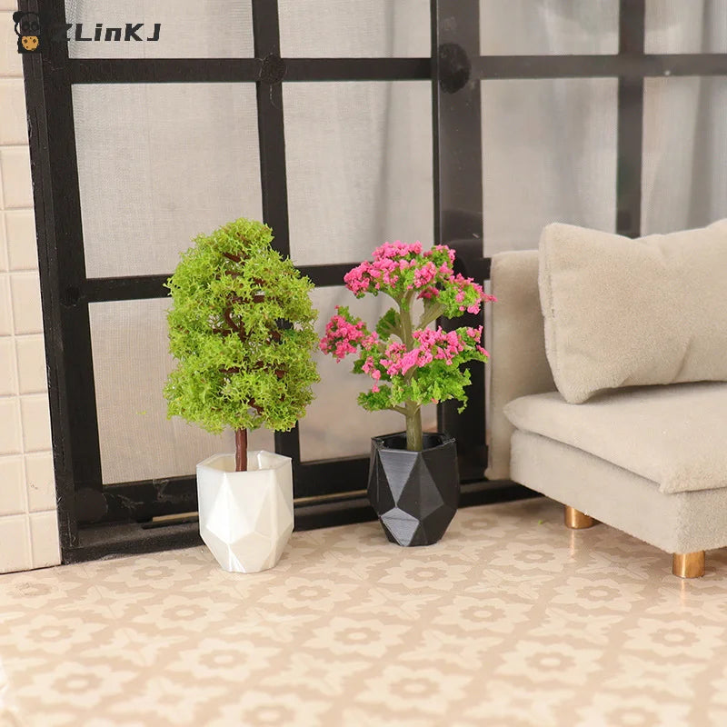 ▶1/12 Dollhouse Simulation Plant Potted Model Mini Home Decoration Dolls House Micro Garden Landscape Ornaments Zpaxo