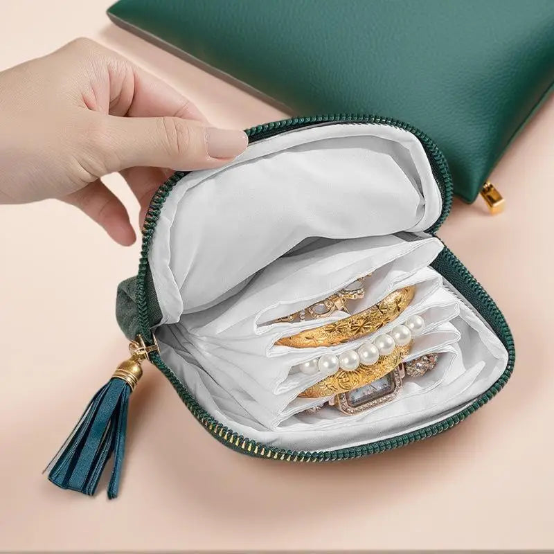 5-Layer Jewelry Storage Bag Velvet Pouch Bags Watch Bracelet Rings Zpaxo