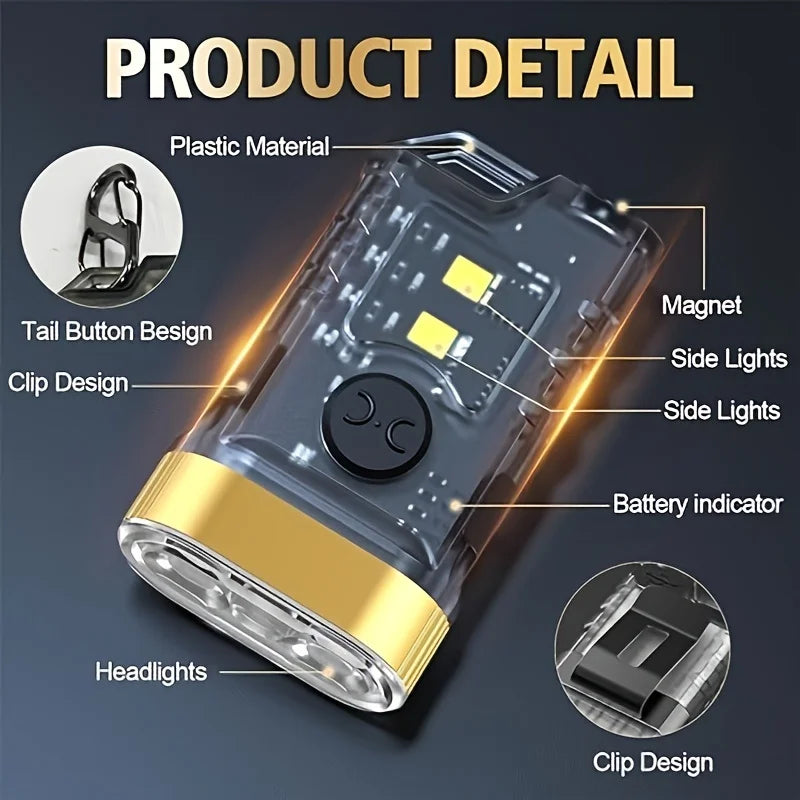 POCKETMAN Mini UV LED Flashlight 365nm USB Rechargeable Keychain