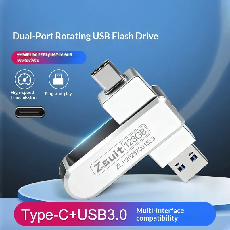USB Flash Drive Typec Dual-interface High-speed USB Mobile Phone Computer Dual-purpose Audio Genuine USB Flash Drive Zpaxo