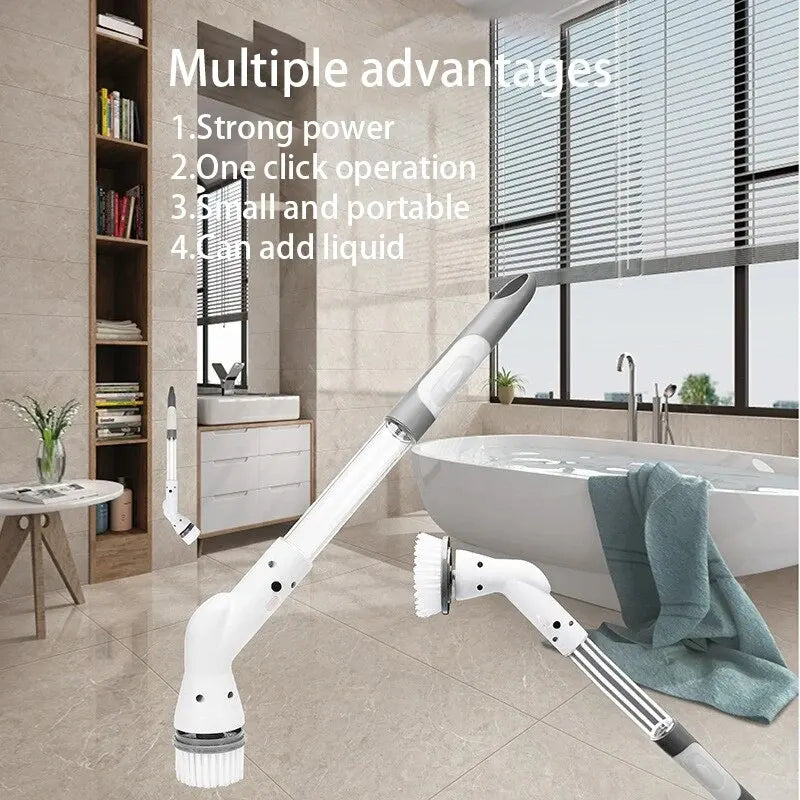 Multifunctional Electric Cleaning Brush USB Charging Bathroom Wash Brush Kitchen Cleaning Tool Household Cleaning Brush Zpaxo
