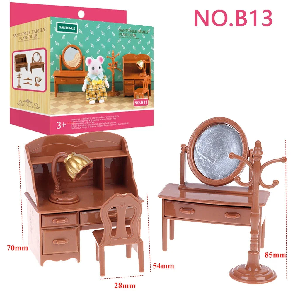 Miniature Planting Scene Vintage Dressing Table Bedroom Dollhouses