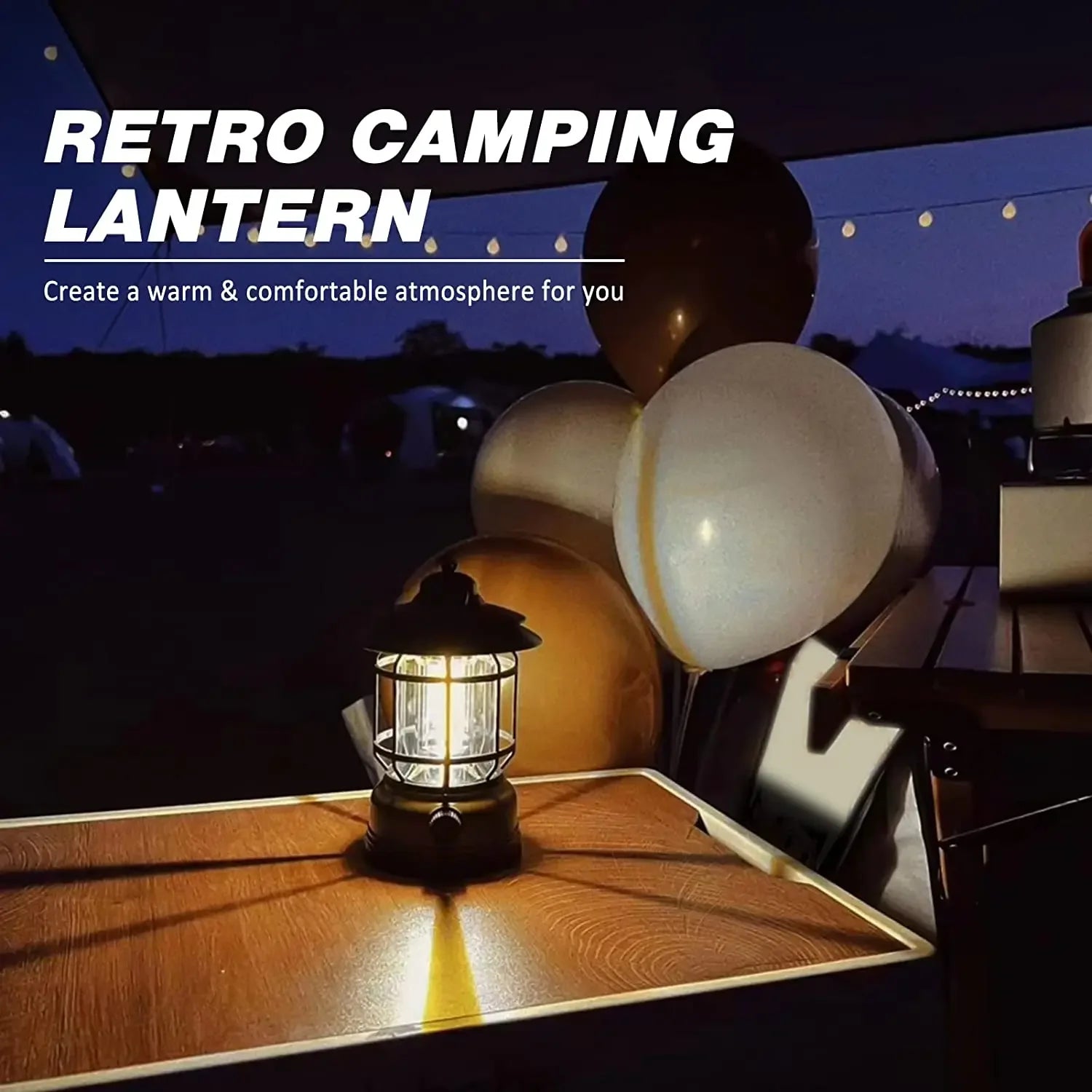 Rechargeable COB Camping Lantern – Waterproof, Stepless Dimming